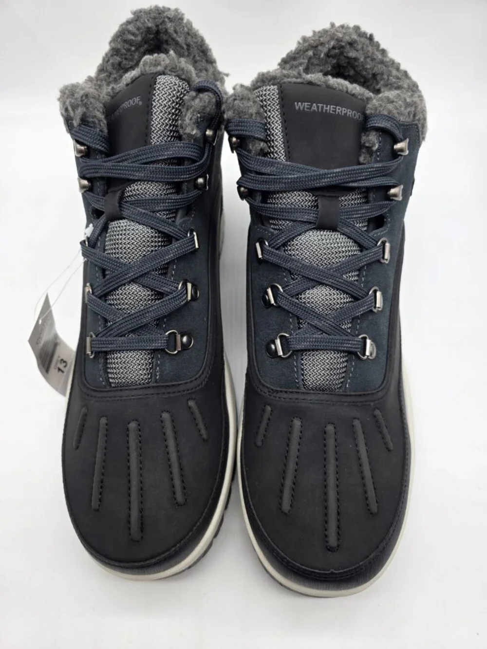 Weatherproof Mens Landon Sneaker Boots Size 13 Gray Lined Suede Memory Foam Shoe